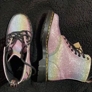 BRAND NEW PINK GLITTER DR MARTENS